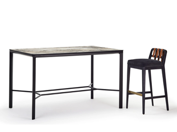 EATON - Rectangular ash high table with marble top by Papell Design - view 2